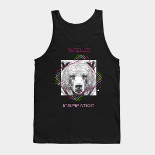 Bear Grizzly Wild Nature Animal Illustration Art Drawing Tank Top